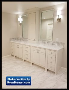 Showcasing custom Shaker vanities by Ryan Bruzan in and around Louisville, Kentucky