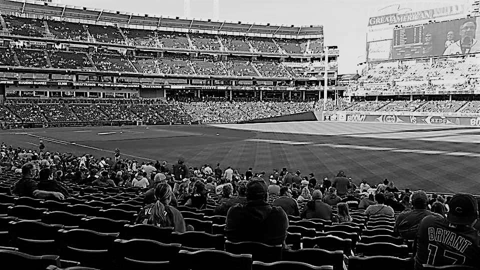 Cincinnati Reds Baseball Stadium Black and White